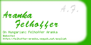 aranka felhoffer business card
